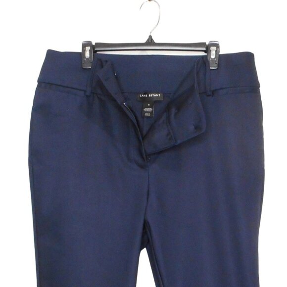 Lane Bryant Pants 16 Blue Cotton Blend Stretch Capri Pockets Slits Casual - Picture 7 of 12